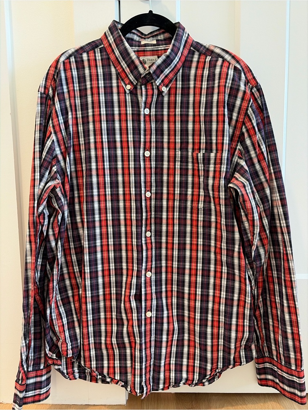 J.Crew Plaid Button-Down Shirt – Red/Navy/White